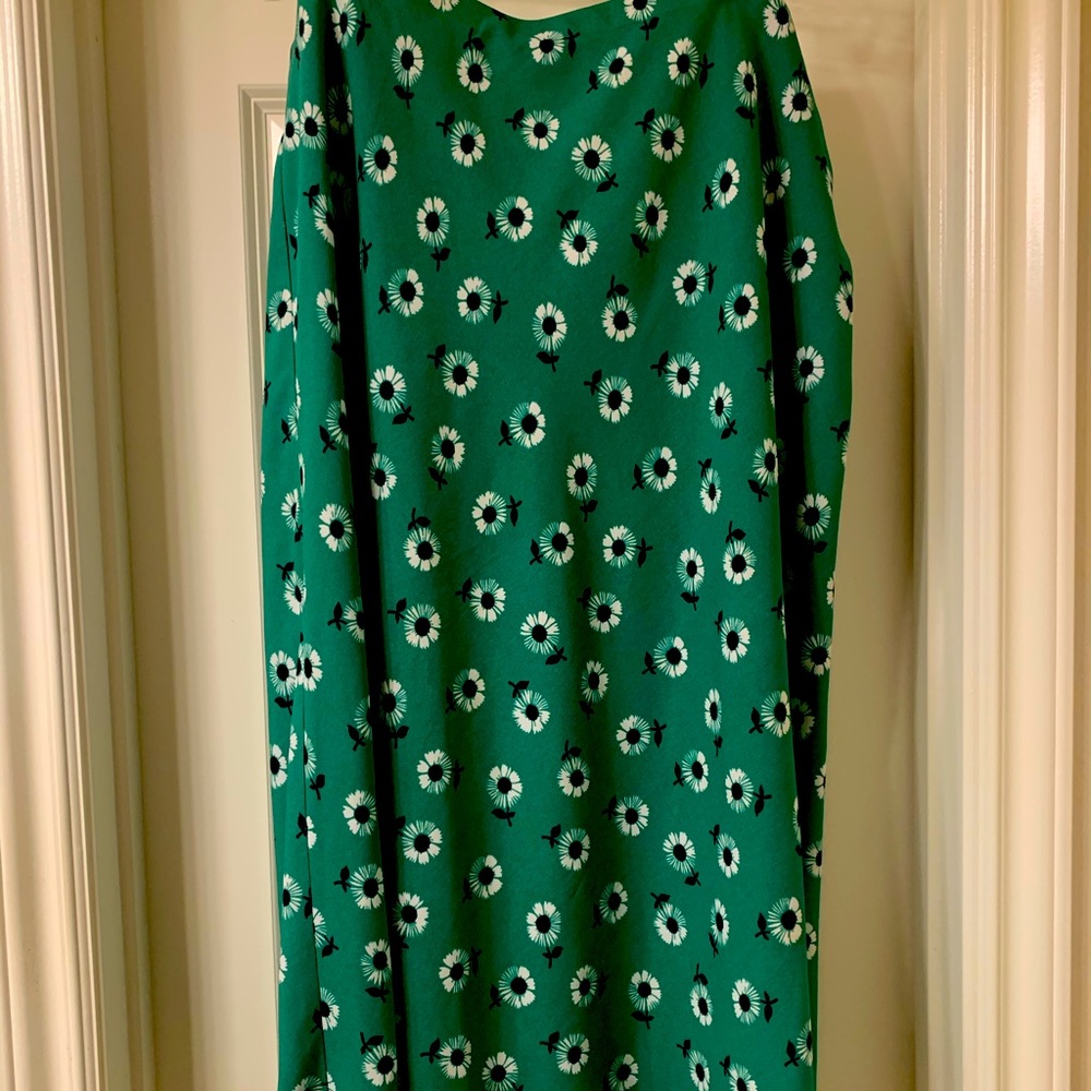 Halogen Teal Floral Midi Skirt size XXL